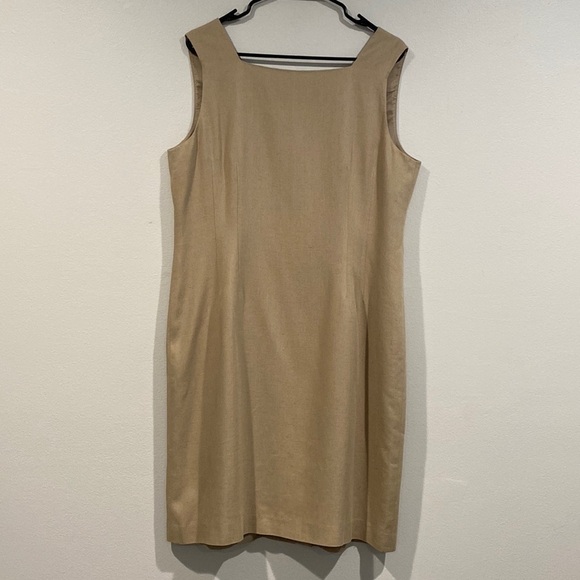 Kasper Dresses & Skirts - Kasper ASL Petite Tank A-Line Sage Green Linen Pencil Dress - Size 14P